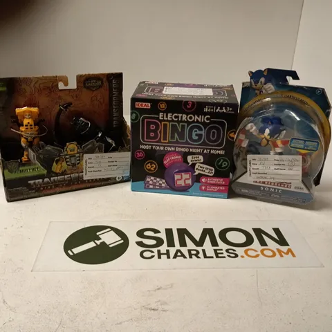 APPROXIMATELY 15 ASSORTED TOYS & GAMES PRODUCTS TO INCLUDE transformers electronic bingo sonic the hedgehog