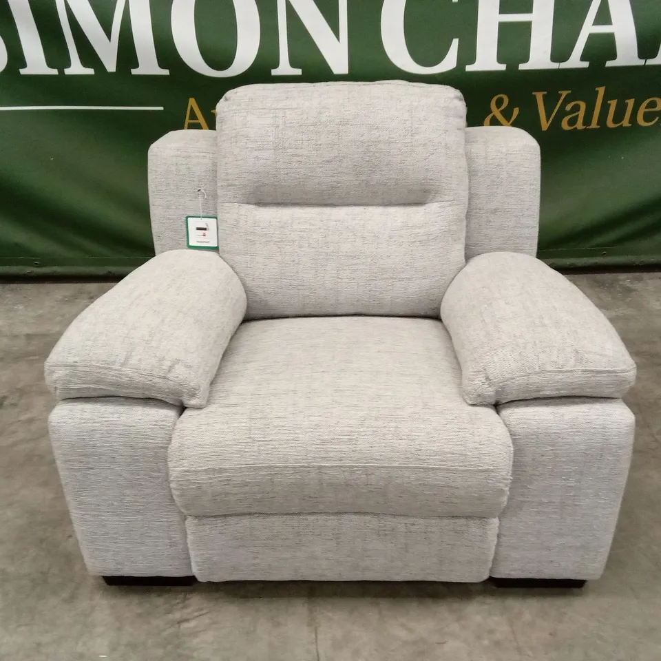 QUALITY DESIGNER GREY FABRIC ARMCHAIR