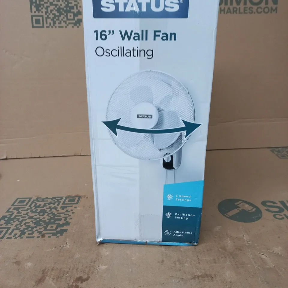 STATUS 16" WALL FAN OSCILLATING – BOXED
