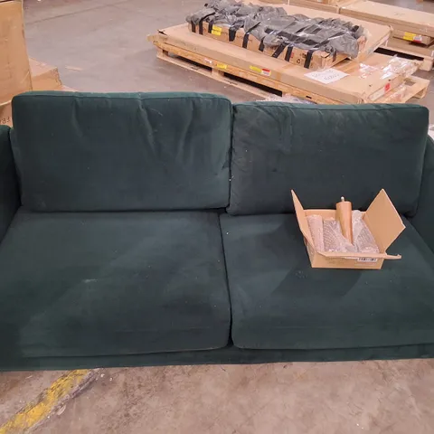 SNUG GREEN FABRIC 3-SEATER SOFA