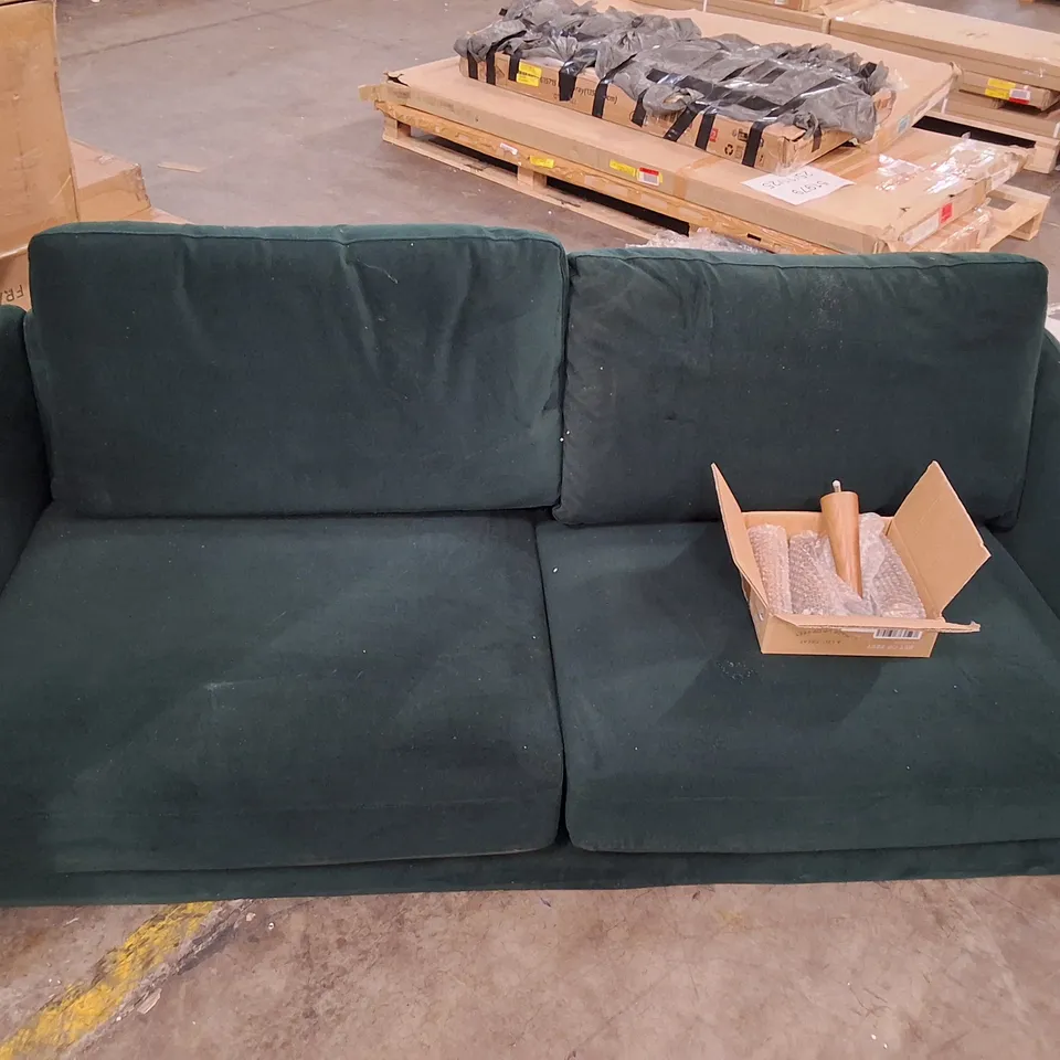 SNUG GREEN FABRIC 3-SEATER SOFA