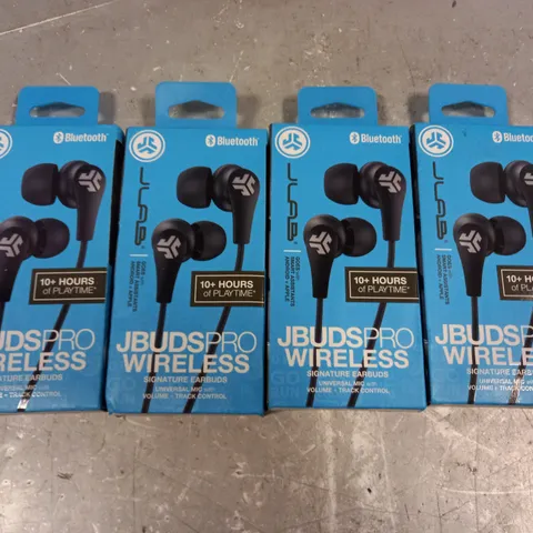 LOT OF 4 BOXED JLABS JBUDS PRO WIRELESS EARPHONES