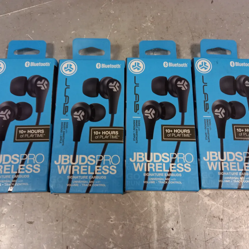 LOT OF 4 BOXED JLABS JBUDS PRO WIRELESS EARPHONES