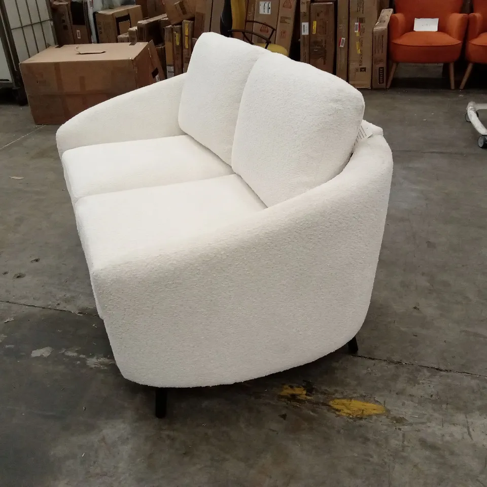 MAE CURVED 2 SEATER, IVORY CLASSIC BOUCLE FABRIC