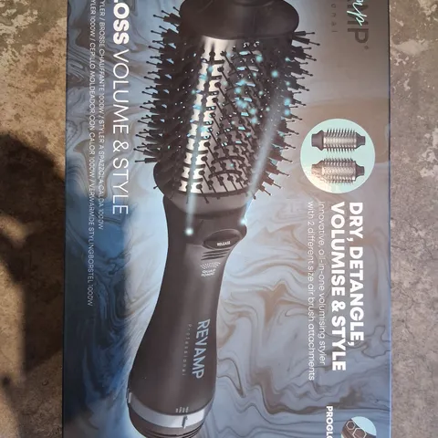 BOXED REVAMP PROFESSIONAL PROGLOSS VOLUME AND STYLE 1000W HOT BRUSH STYLER DR-2500-GB