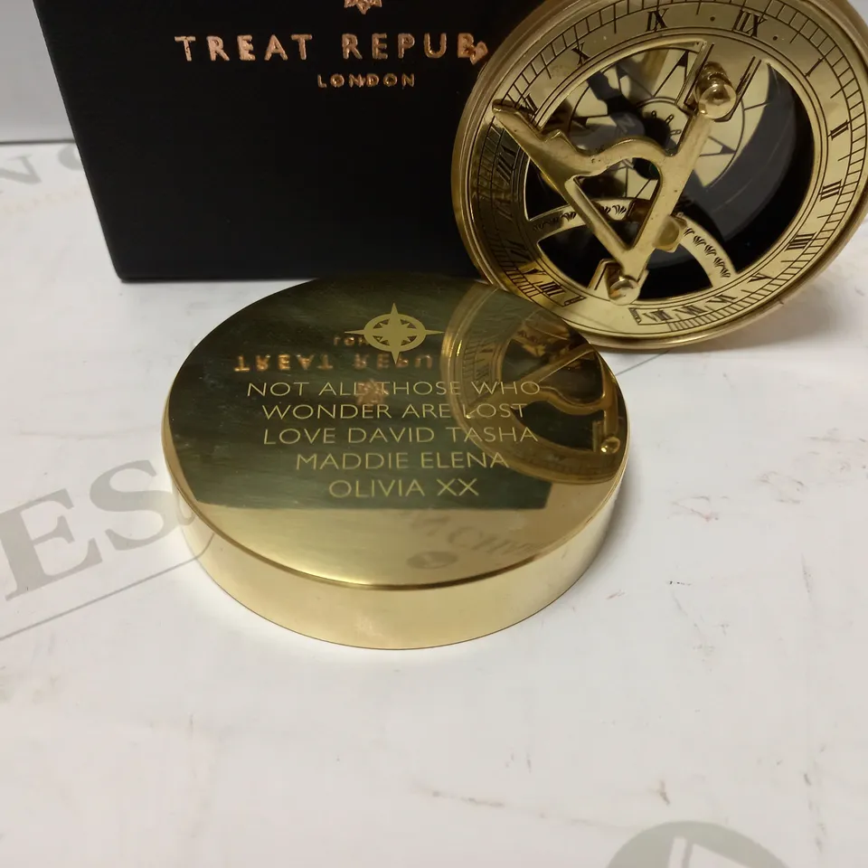 ICONIC ADVENTURER'S SUNDIAL COMPASS - PERSONALISED LID RRP £82.99