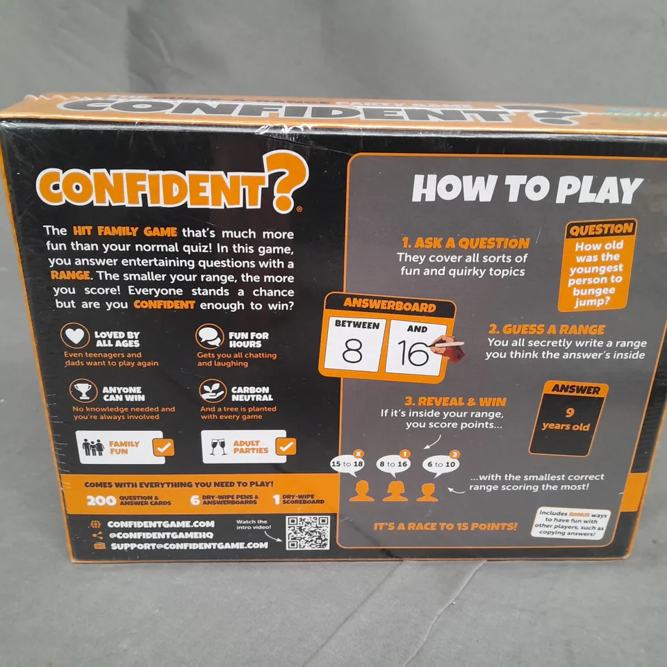 SEALED CONFIDENT GUESS-A-RANGE PARTY GAME