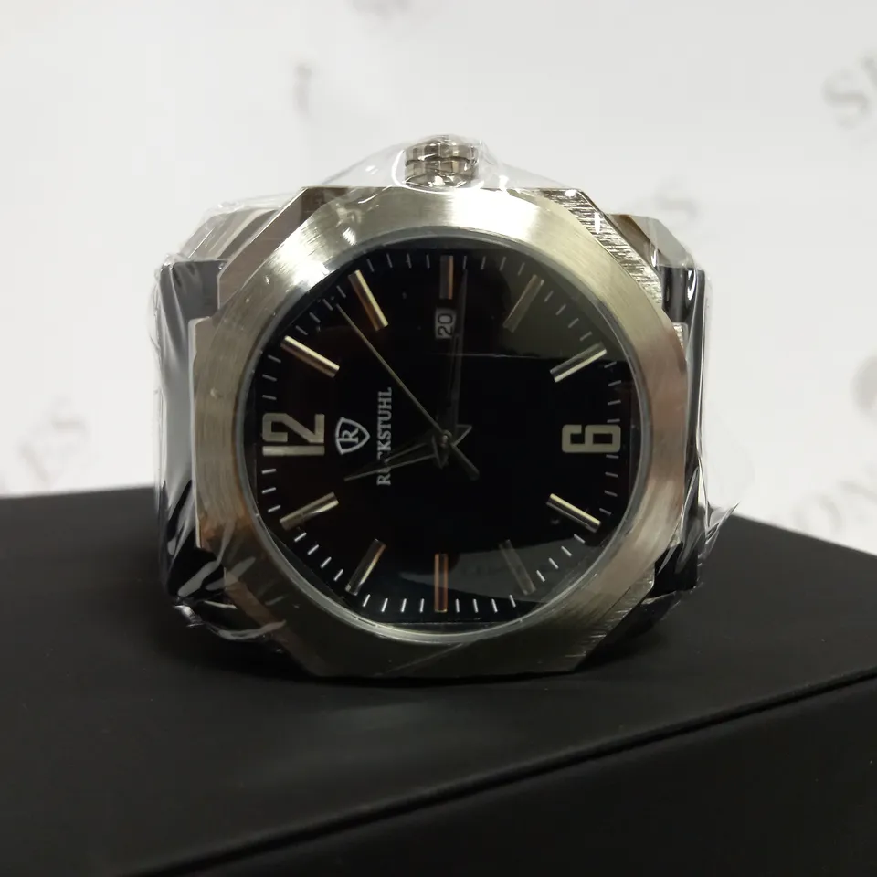 RUCKSTUHL OCTAGONAL FACE RUBBER STRAP WATCH RRP £540