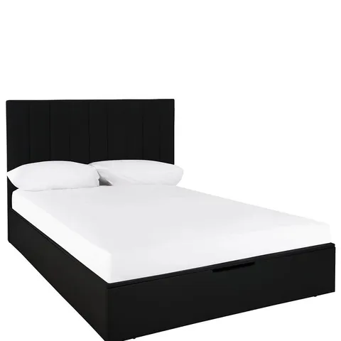 BOXED NOVA FAUX LEATHER DOUBLE BED FRAME - BLACK (4 BOXES)