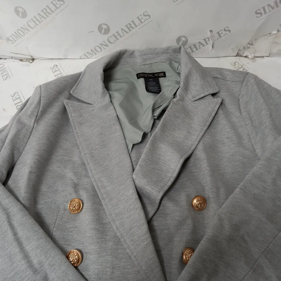 CRYSTAL KOBE KNIT BLAZER HEATHER GREY 2XL