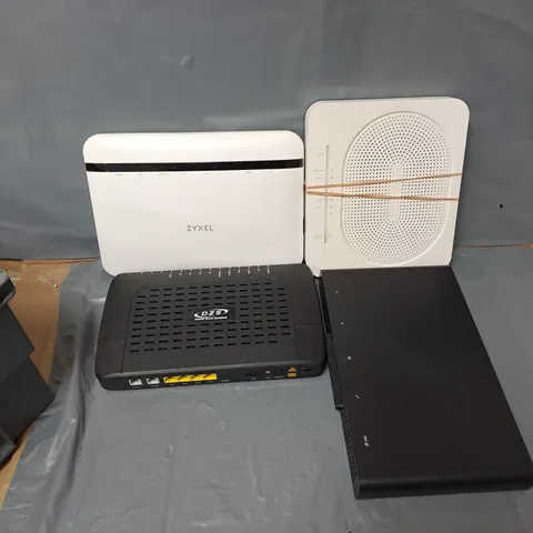 APPROXIMATELY 7 ASSORTED ROUTERS TO INCLUDE ZYXEL, TECHNICOLOUR, DZS, ETC