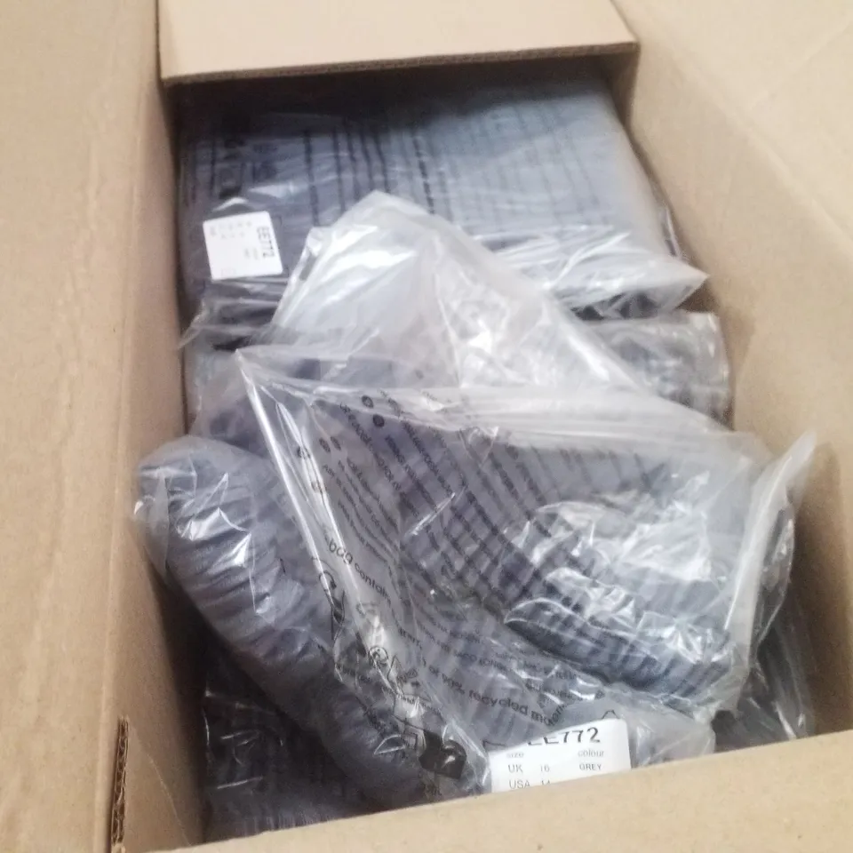BOX CONTAINING APPROXIMATELY 20 BRAND NEW JD WILLIAMS GREY VELVET WIDE LEG TROUSERS - SIZE 16