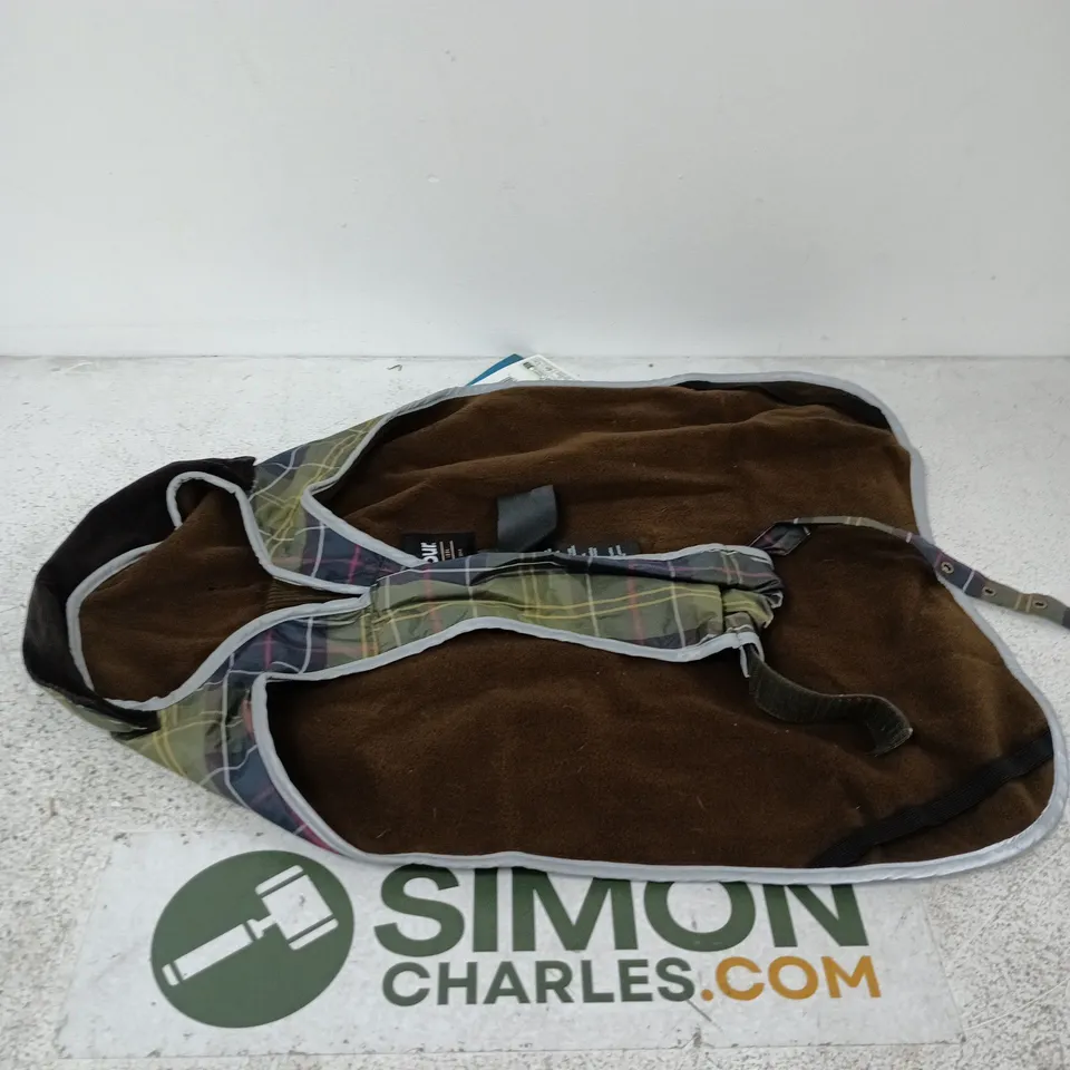 BARBOUR TARTAN WATERPROOF DOG COAT - GREEN SIZE L