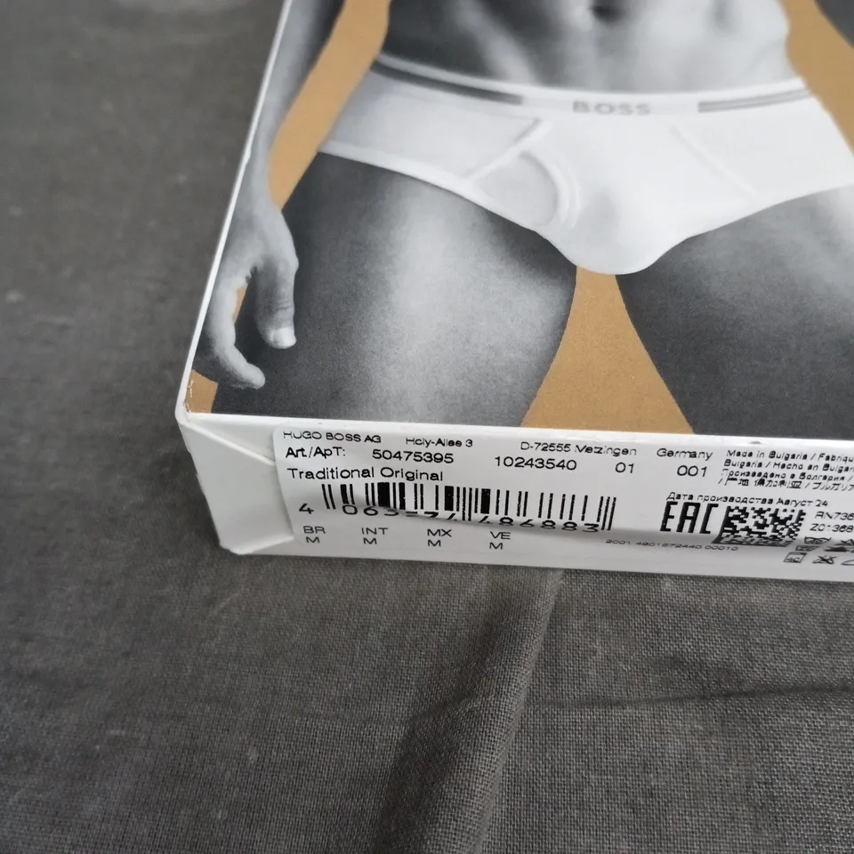 HUGO BOSS ORIGINAL CLASSIC BRIEF IN BLACK – SIZE M, 1 PAIR