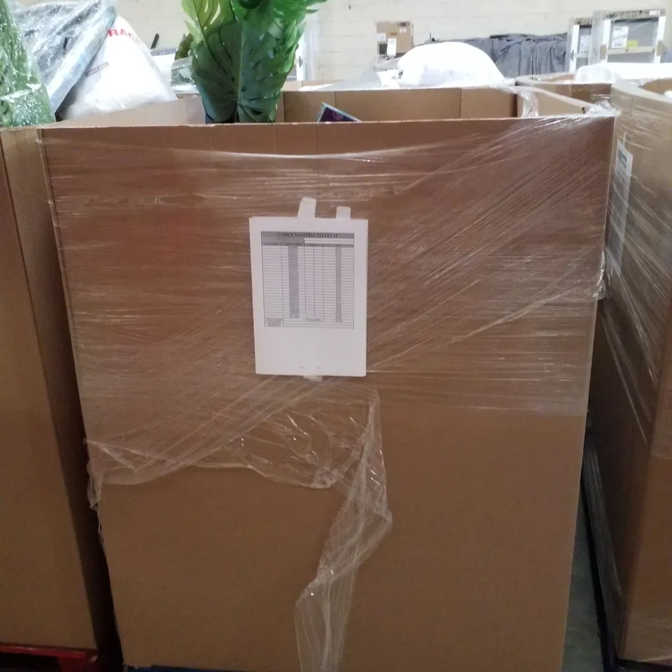 PALLET CONTAINING APPROXIMATELY 26 PRODUCTS INCLUDING DUVET SET, PICTURE FRAME, ARTIFICIAL PLANT, STORAGE TUBS & LEGO SET