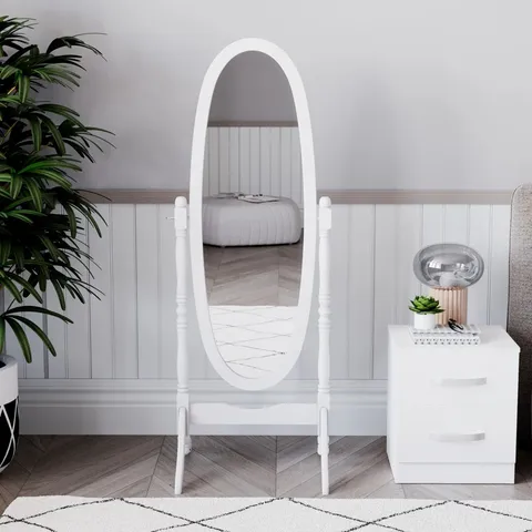 BOXED BEECROFT SOLID AND ENGINEERED WOOD OVAL MIRROR (1 BOX)