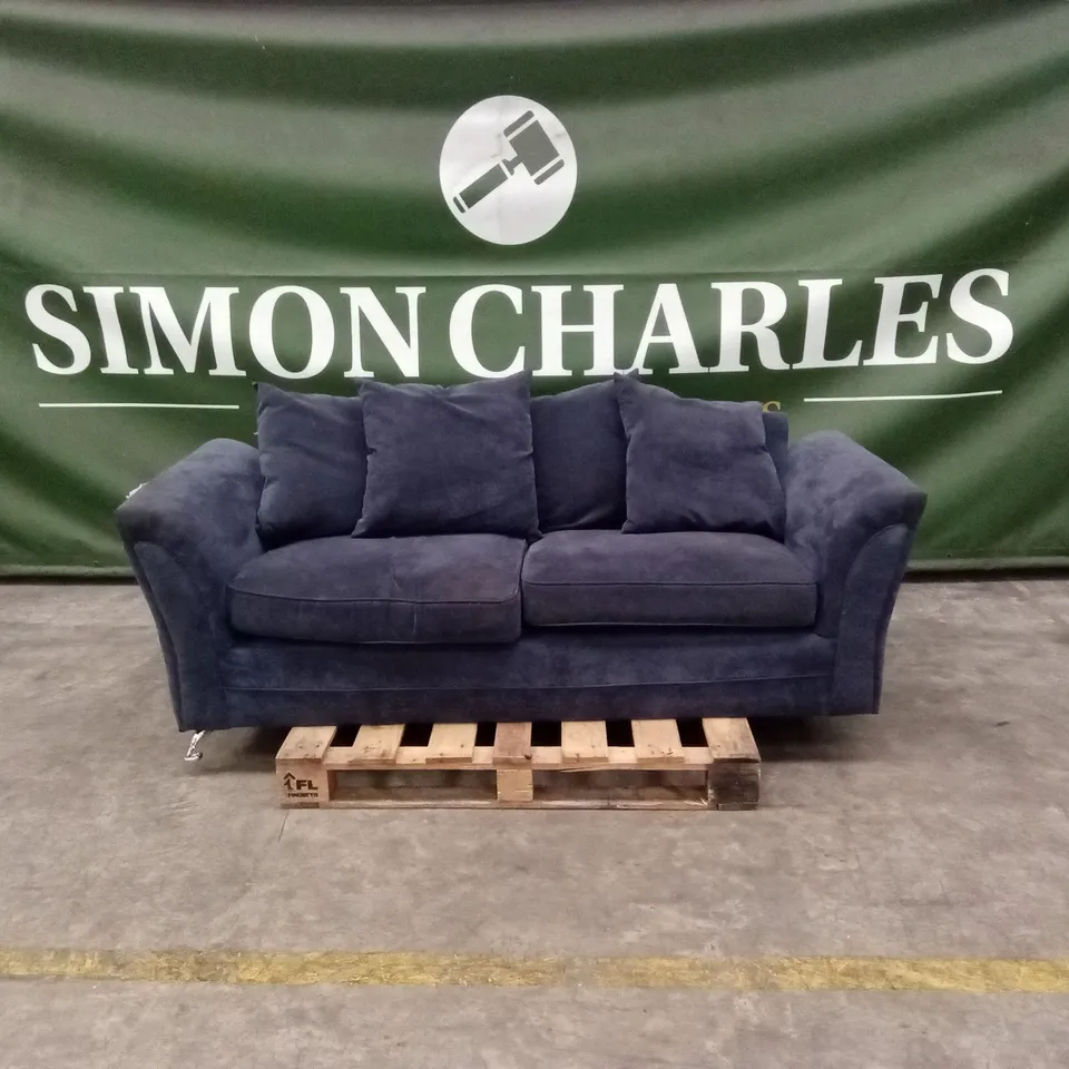 DURY FABRIC 3 SEATER SCATTER BACK SOFA - BLUE RRP £499