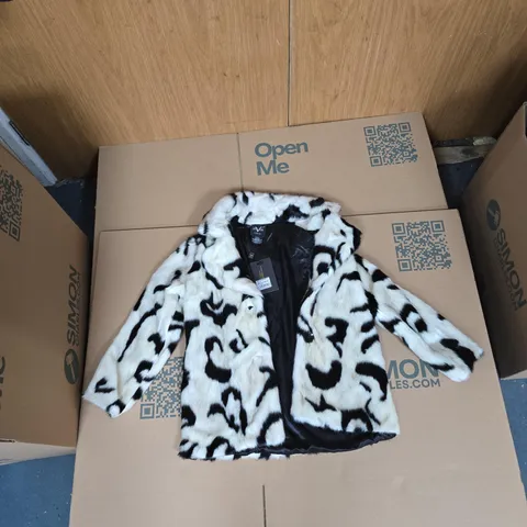 VERSACE 1969 ITALIA ZEBRA PRINT FUR COAT – SIZE S