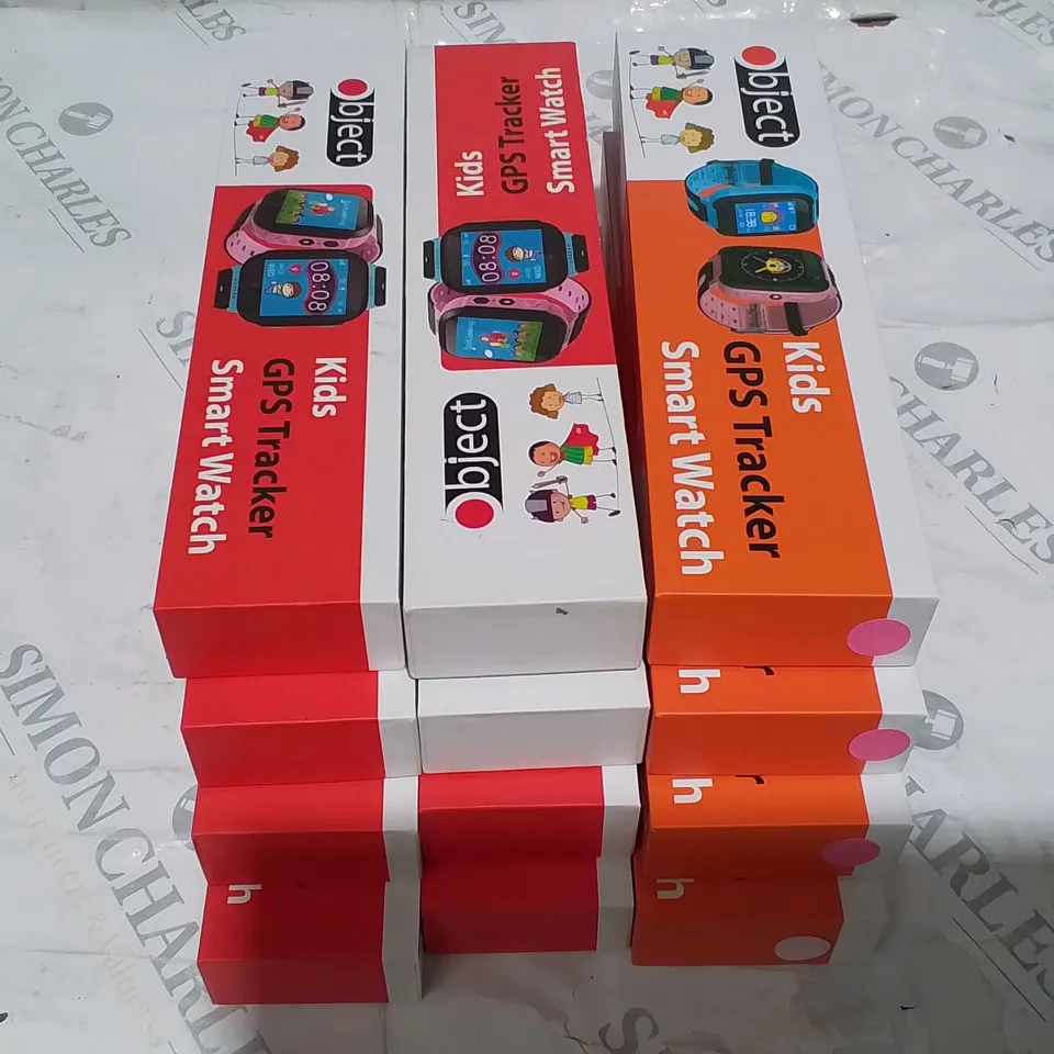 LOT OF 12 BOXED OBJECT KIDS GO'S TRACKER SMART WATCHES