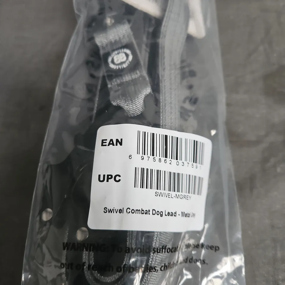 BULLY BILLOWS SWIVEL COMBAT DOG LEAD – METAL GREY, 1.4M