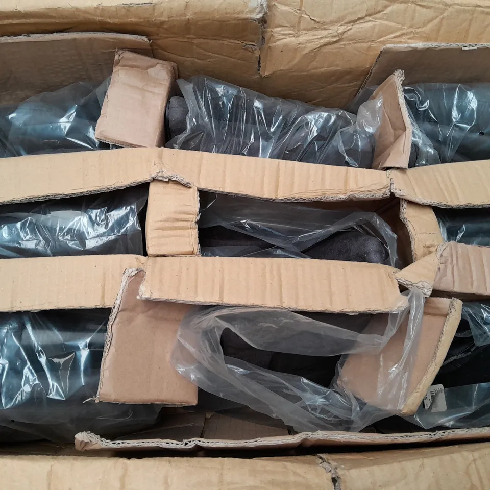 BOX OF APPROX 9 UNBRANDED HIGH HEEL BOOTS IN GREY - SIZE UNSPECIFIED 