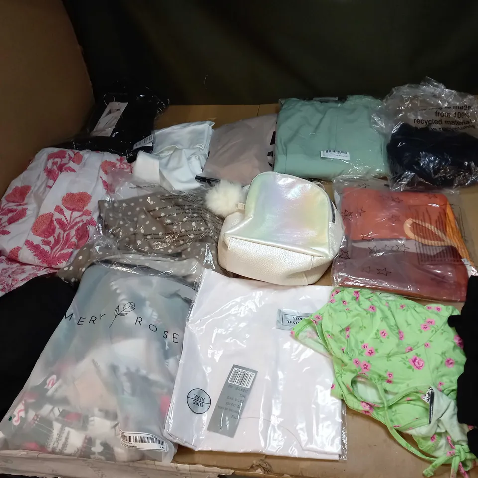 MEDIUM BOX OF ASSORTED CLOTHING ITEMS