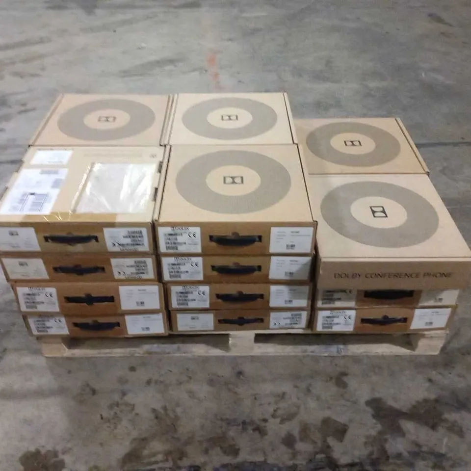 PALLET OF APPROXIMATELY 22 BOXED DOLBY VCP9000 CONFERENCE PHONES