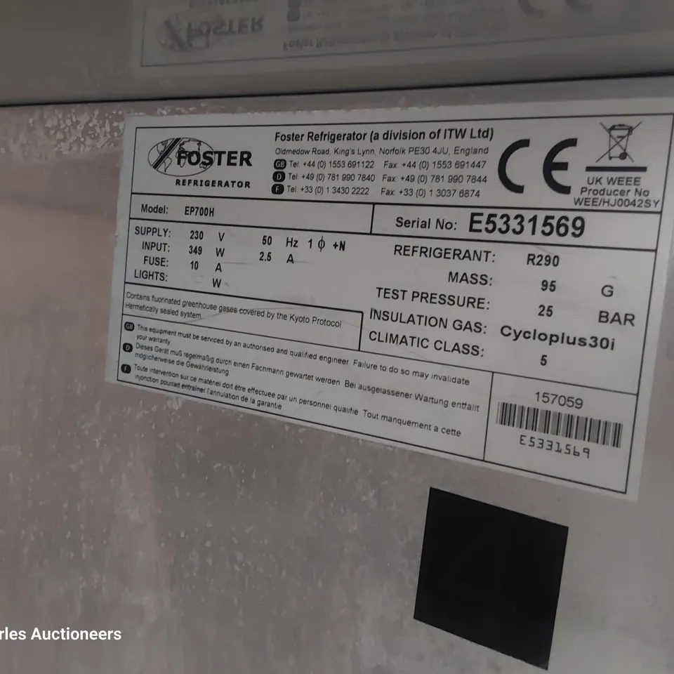 FOSTER ECO PRO G2 TALL COMMERCIAL FRIDGE EP700H