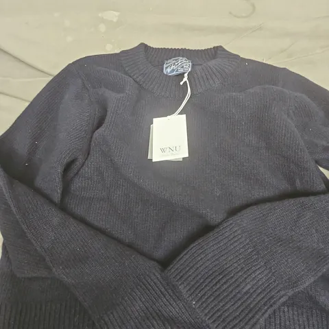 WNU DEVON JUMPER – WOOL, NAVY BLUE, UK SIZE S – MEN’S KNITWEAR