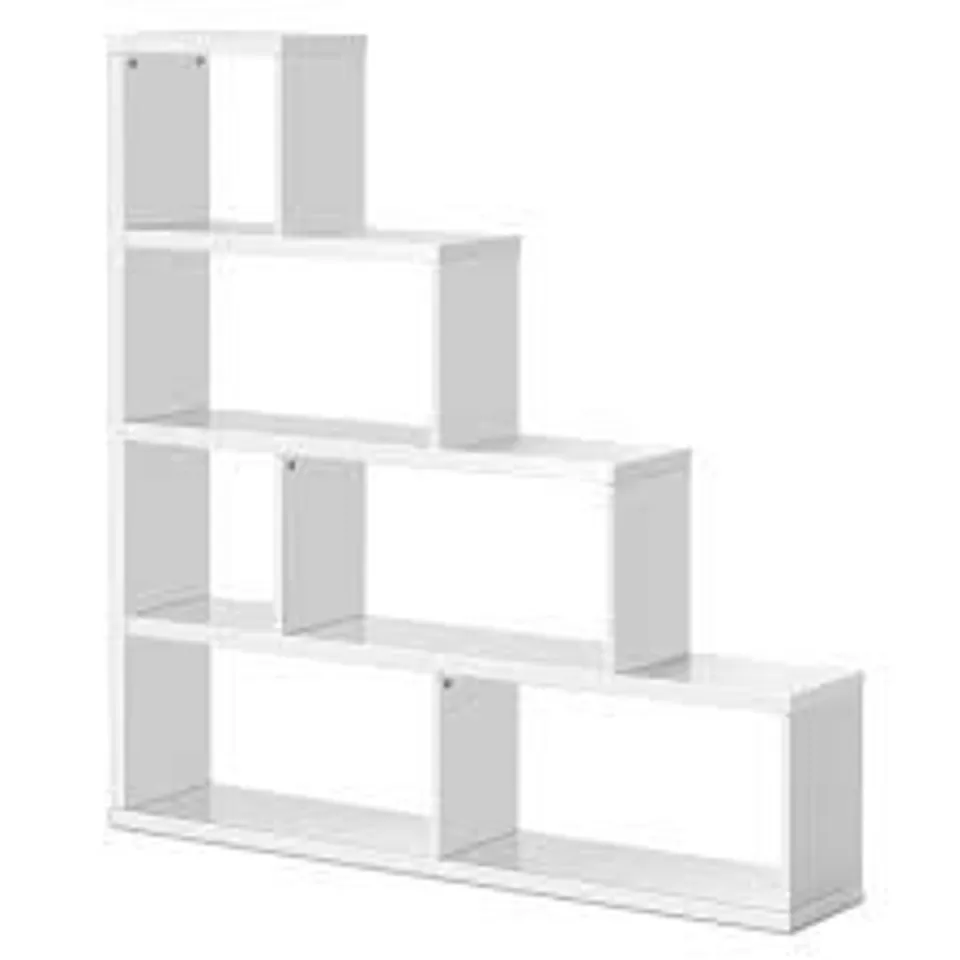 BOXED COSTWAY 6 SHELF WHITE LADDER BOOKCASE 