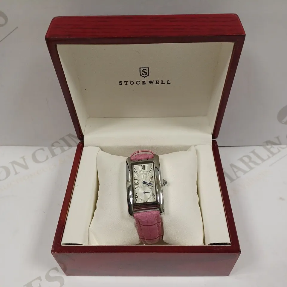 LADIES STOCKWELL WATCH – TEXTURED DIAL WITH SUB DIAL MINUTE HAND – LEATHER STRAP – GIFT BOX INCLUDED