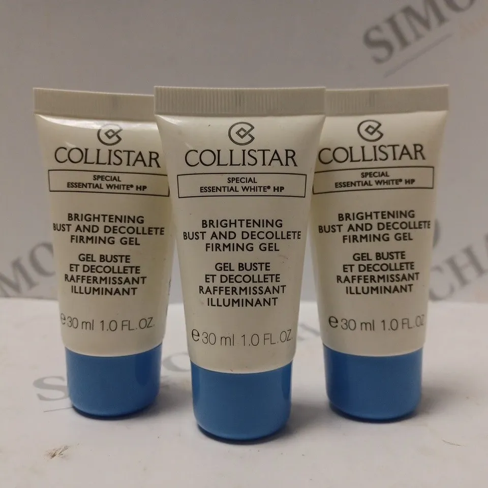 BOX OF APPROX 70 X 30ML COLLISTAR BRIGHTENING BUST AND DECOLLETE FIRMING GEL 