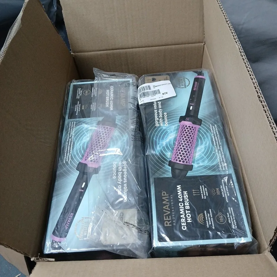 10 X REVAMP CERAMIC 40MM HOT BRUSH BOXED DIFFERENT COLOURS