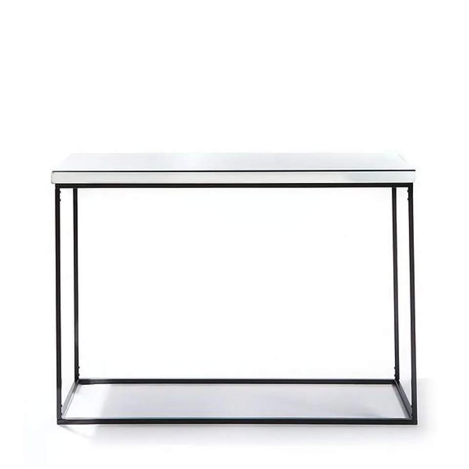 BOXED ANYA MIRRORED CONSOLE TABLE IN SILVER - COLLECTION ONLY
