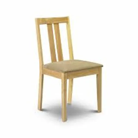 BOXED JULIAN BOWEN RUFFORD DINING CHAIRS (SET OF 2)- NATURAL RUBBER WOOD (1 BOX)