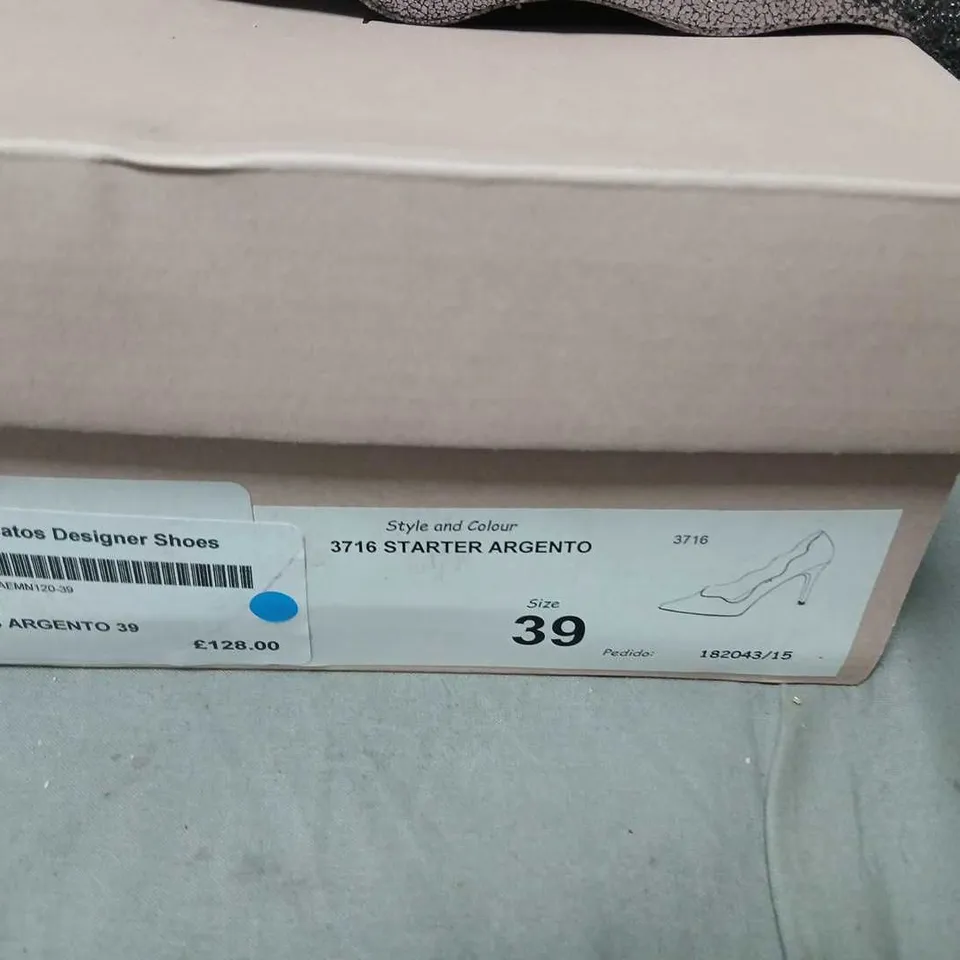 MARIAN DESIGNER SHOES – GLITTER SILVER HIGH HEELS, UK 6.5 (EU 39)