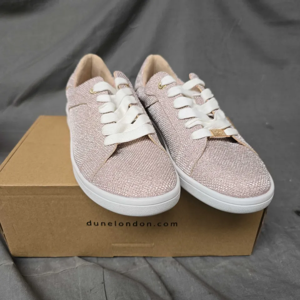 BOXED PAIR OF DUNE LONDON ENDURIN SLIMSOLE TRAINERS - 6