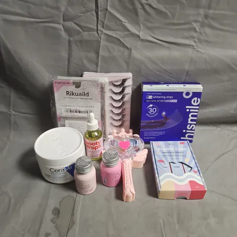 APPROXIMATEY 20 ASSORTED HEALTH AND BEAUTY PRODUCTS TO INCLUDE - HISMILE TEETH WHITENING STRIPS - THE BEUTY CROP PEPTIDE CALM LIP TRIO - CERAVE MOISTURISING CREAM - ETC