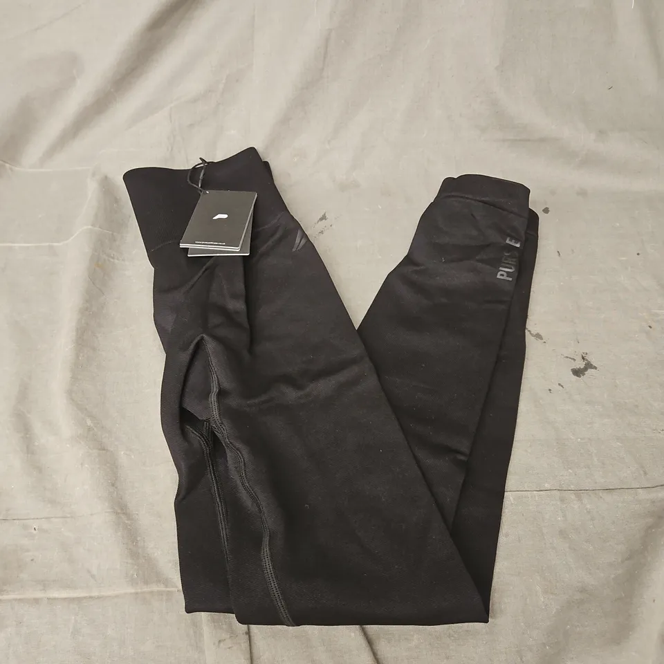 PURSUE FITNESS CORE SEAMLESS LEGGINGS IN BLACK OUT SIZE XS