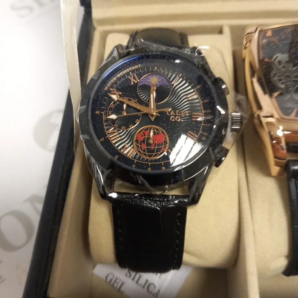MENS TALIS CO WATCH DUEL GIFT BOX  2X WATCHES INCLUDED – BRAND NEW - LEATHER STRAP