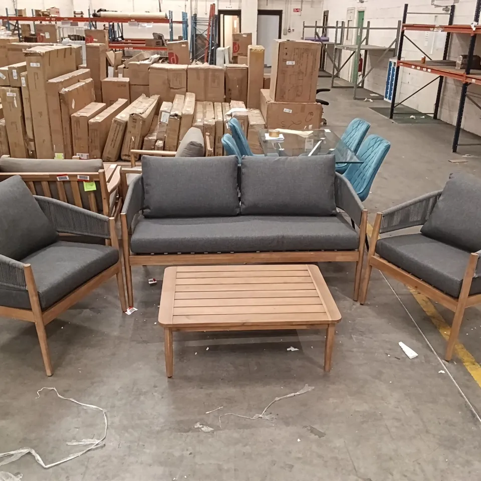 4-SEATER GARDEN FURNITURE SET - NATURAL/GREY