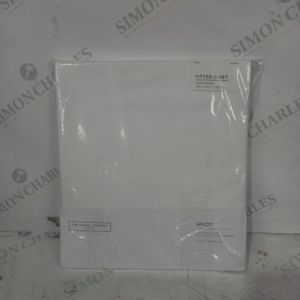 THE WHITE COMPANYSAVOY FITTED SHEET IN WHITE - SUPERKING