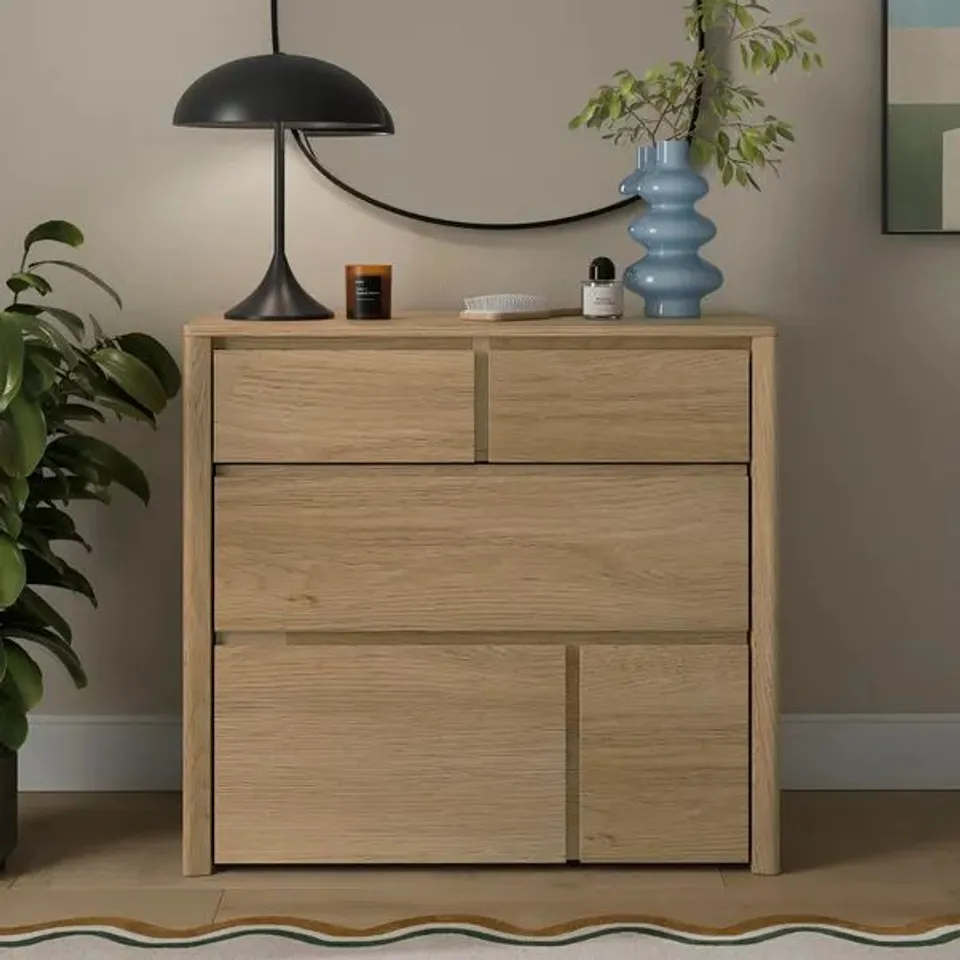 BOXED MALIK DRESSING TBLE COMPACT SET - LIGHT OAK EFFECT (1 BOX)