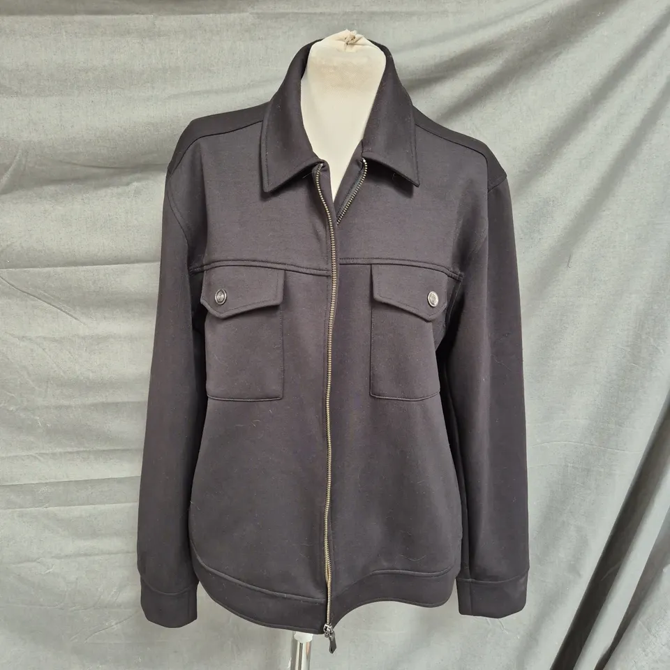 REISS ZIP UP JACKET - BLACK - SIZE LARGE