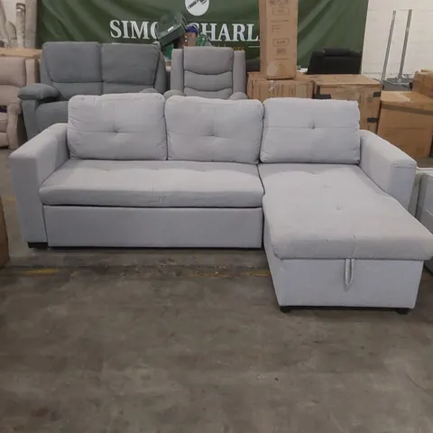 QUALITY DESIGNER FABRIC UPHOLSTERED CORNER SOFA BED WITH STORAGE 