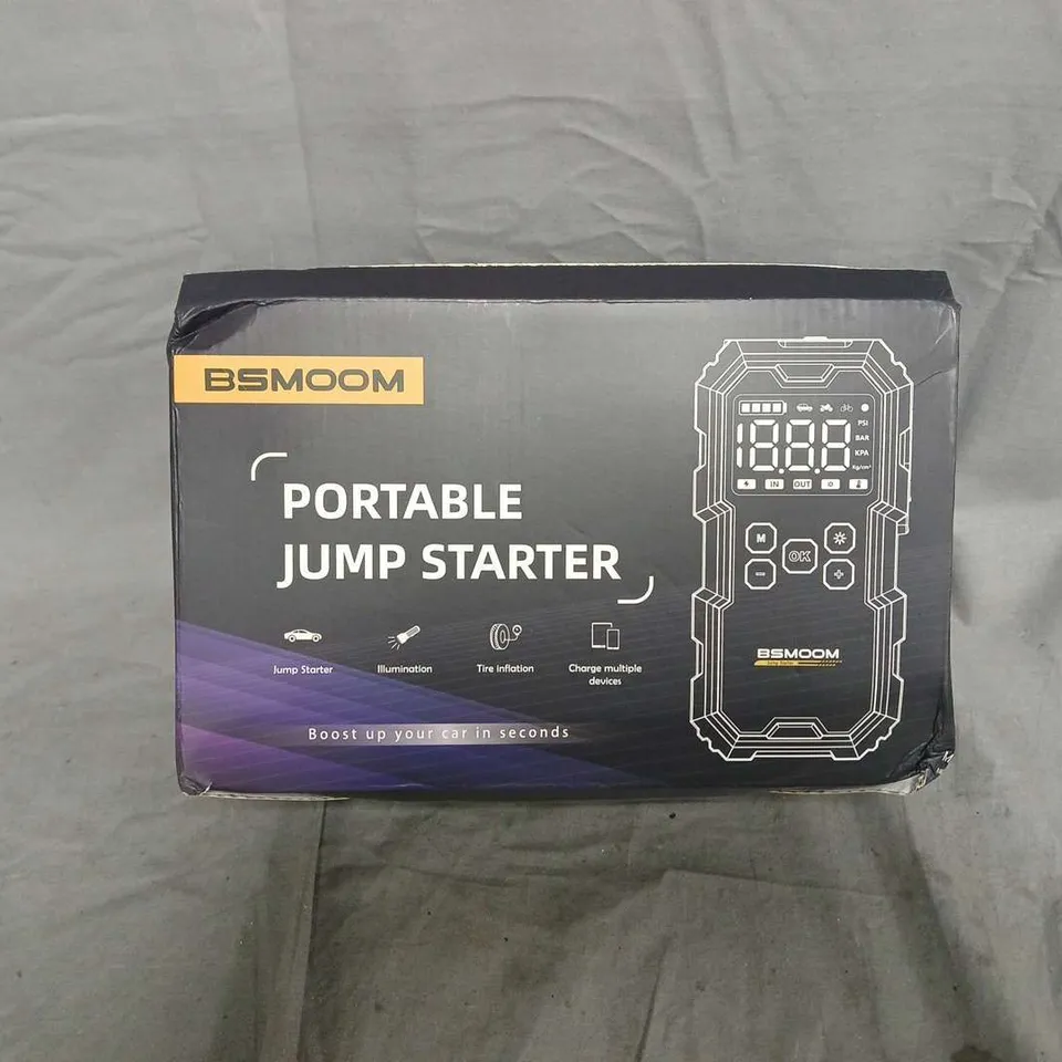 BOXED BSMOOM PORTABLE JUMP STARTER – CAR BATTERY BOOSTER