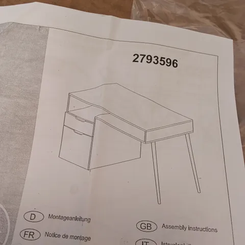 BOXED DESK WITH DRAWERS - NATURAL (1 BOX)