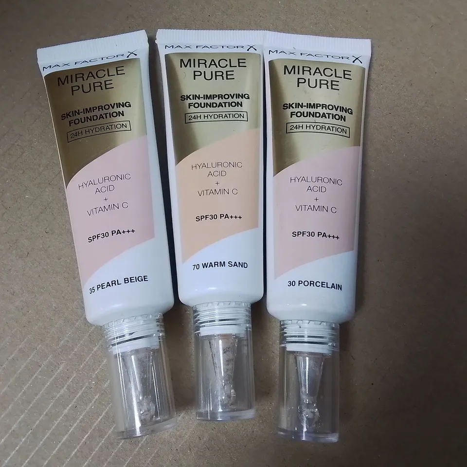 LARGE QUANTITY OF MAXFACTOR X MIRACLE PURE SKIN IMPROVING FOUNDATIONS - VARIOUS SHADES