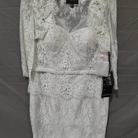 MASCARA EMBELLISHED LACE DETAIL DRESS IN PALE GREEN - 16