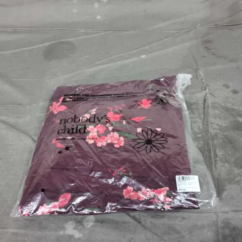 NOBODY'S CHILD MILA MIDI DRESS HALLIE FLORAL – BURGUNDY, SIZE 14